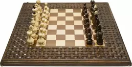 Резные шахматы, нарды и шашки из бука "Переплетение"