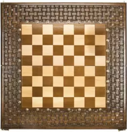 Резные шахматы, нарды и шашки из бука "Переплетение"