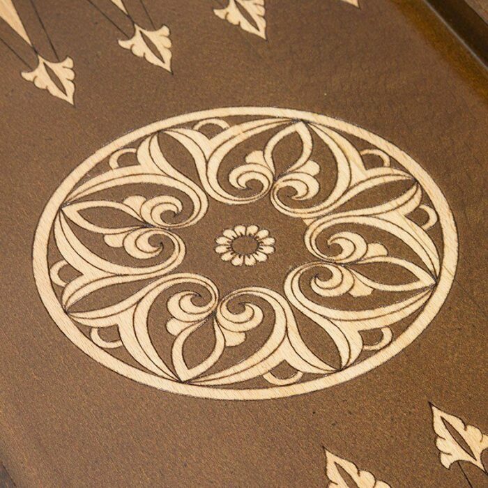 Carved chess, backgammon and checkers made of beech "Interlacing"