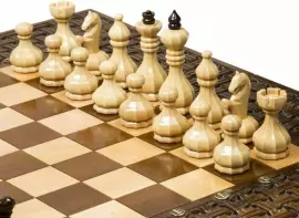 Резные шахматы, нарды и шашки из бука "Переплетение"