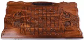 Резные нарды из бука "Лев" средние, с ручкой