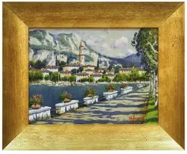 Картина "Городок в горах" Sannino