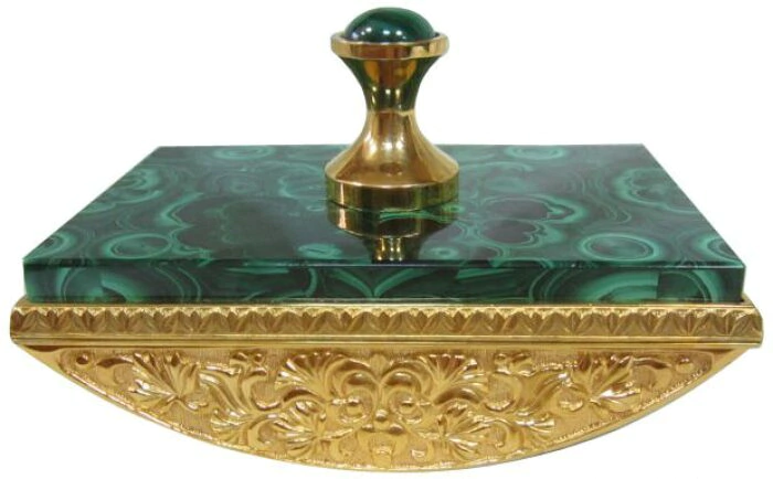 Malachite paperweight