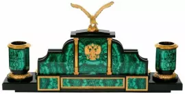 Письменный набор из малахита "№1" двухсторонний