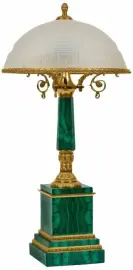 Лампа настольная "Премьер" из малахита Лампа настольная "Премьер" из малахита