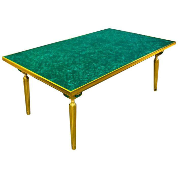 Rectangular table, malachite