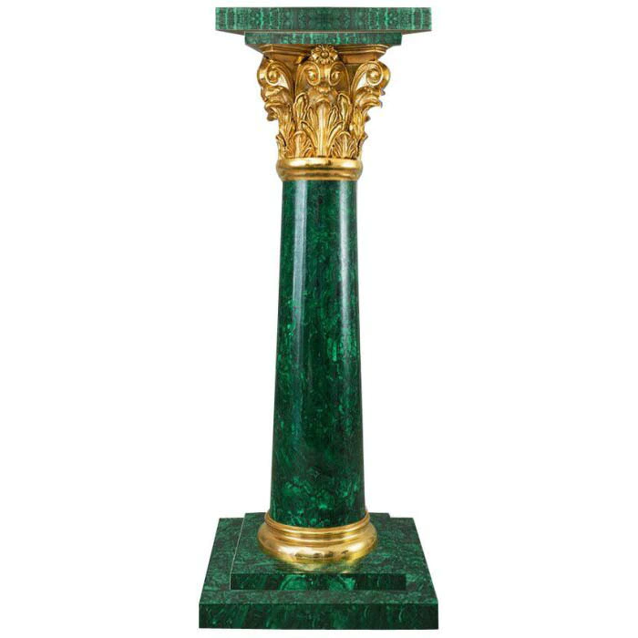 The podium is made of malachite