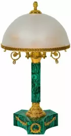 Лампа настольная "Элит" из малахита