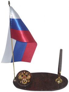 Письменный набор из обсидиана "Россия"
