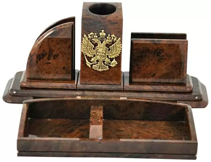 Письменный набор "Элита" из обсидиана