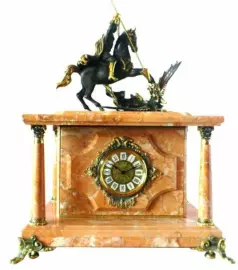 Часы-сейф из мрамора  "Георгий Победоносец"