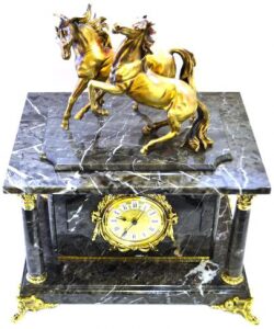 A safe made of gray marble "Horses"