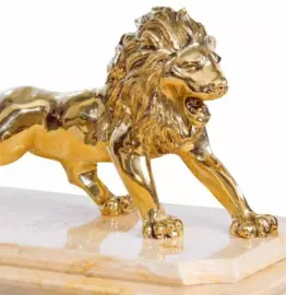 Часы-сейф из мрамора "Лев"