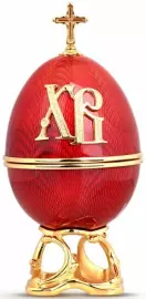 Яйцо-шкатулка "Христос Воскрес" красное