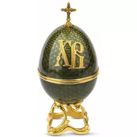 Яйцо-шкатулка "Христос Воскрес" зеленое