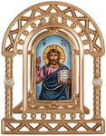 Silver icon "Savior" with diamonds