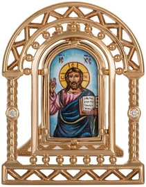 Silver icon "Savior" with diamonds