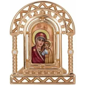 Икона "Казанская Богоматерь" из красного золота