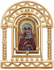 Икона "Ксения Блаженная" из красного золота Икона "Ксения Блаженная" из красного золота