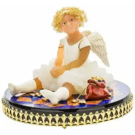 Украшение интерьера "Ангелочек" из желтого золота