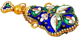 Perfume bottle "Petals" made of silver