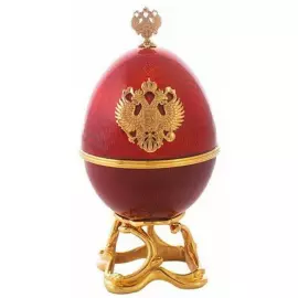 Шкатулка-яйцо "Герб" из латуни