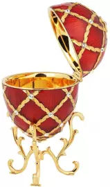 Шкатулка-яйцо "Линии" (серебро, эмаль)