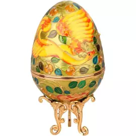 Шкатулка-яйцо "Жар-птица" медь, эмаль