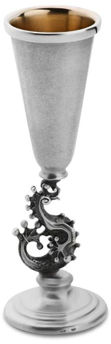 Seahorse wine glass made of silver with gilding