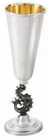 Бокал "Морской конек" из серебра с золочением