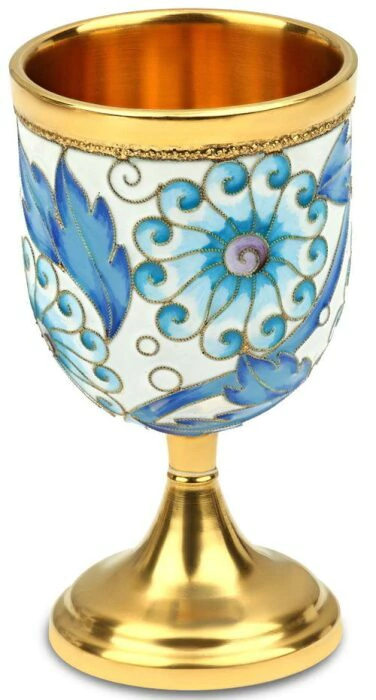 A glass from the liqueur set "Bouquet" made of silver with gilding
