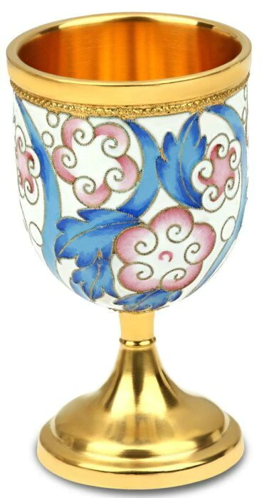 A glass from the liqueur set "Bouquet" made of silver with gilding