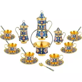 Сервиз кофейный серебряный "Розочка" на 6 персон