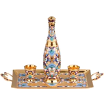 Silver liqueur set "Painting" for 2 persons