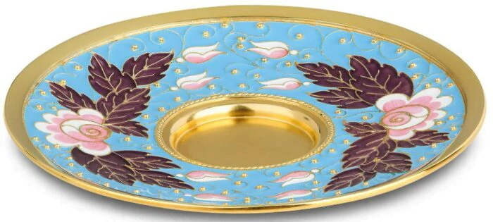 The saucer from the coffee set "Rosette" made of silver