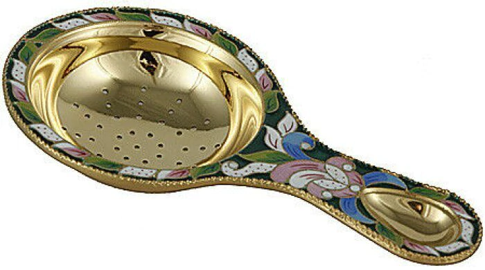 Ситечко из набора "Кудри" из серебра