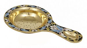 Ситечко "Алый цветочек" из серебра