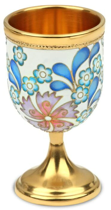A glass from the Bouquet liqueur set made of silver with gilding