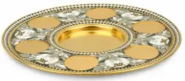 Поднос из ликерного набора "Пион" из серебра с золочением