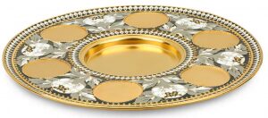 A tray from the Peony liqueur set made of silver with gilding