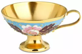 Чашка из кофейного сервиза "Розочка" (серебро, эмаль)