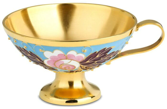 A cup from the Rosette coffee set (silver, enamel)