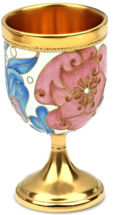 The glass from the Bouquet liqueur set is silver with gilding