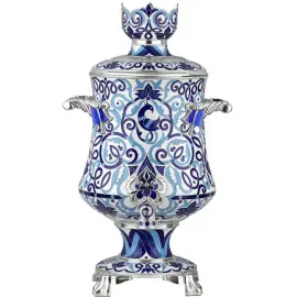 Самовар из набора "Расписной" серебро, эмаль Самовар из набора "Расписной" серебро, эмаль