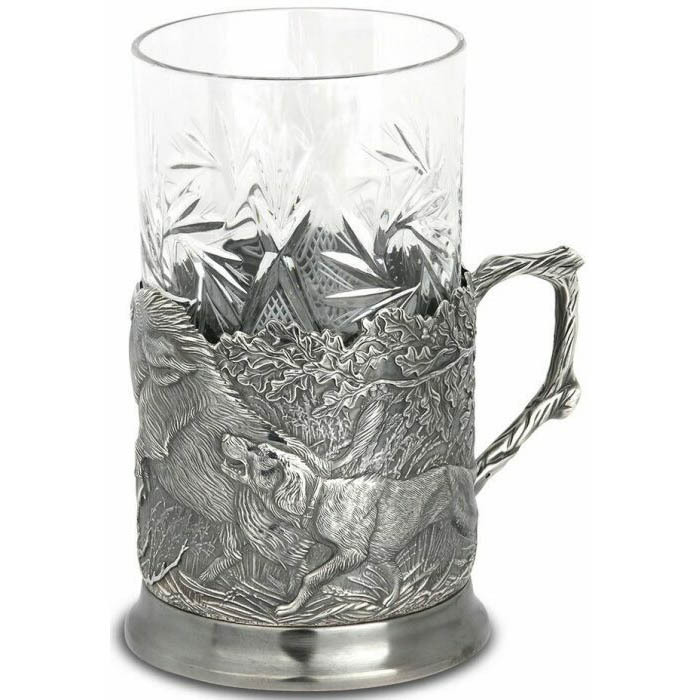The cup holder "Hunting" is silver