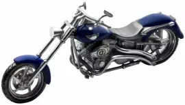 Мотоцикл "Harley Davidson" из серебра, синий