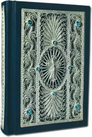 Библия с филигранью, топазами, серебром