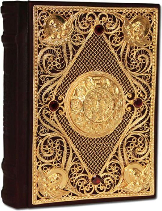 Православный молитвослов с филигранью (золото), гранатами