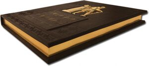 The leather-bound book "The History of Empires. The death of global projects"