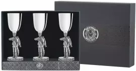 Silver-plated set of glasses "Gusar" for 3 persons, in a case